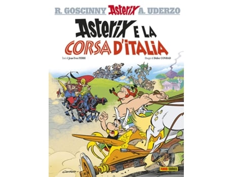 Livro ASTERIX E LA CORSA DITALIA de Didier Conrad e Jean-Yves Ferri (Italiano - Capa Dura)