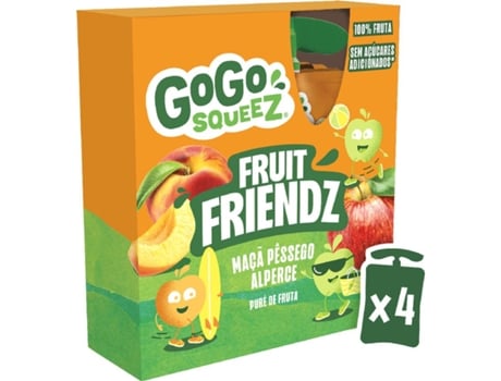 Pack  Saquetas de Fruta Maçã, Pêssego e Alperce GOGO SQUEEZ