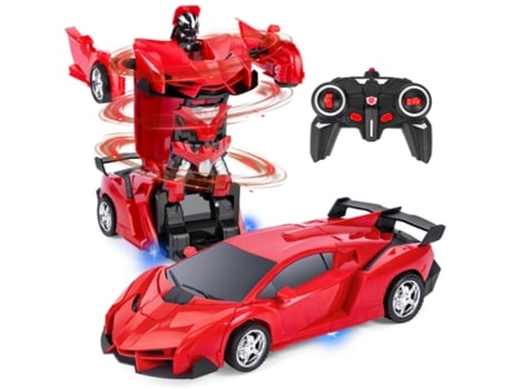 Transform Robot Rc Car 2.4Ghz 361 Rotation Stunt Transforming Car Vermelho