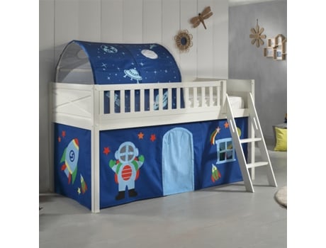 Estrado Meia Altura Cobertura Astro Vipack PETITSMEUBLES Madeira de Pinho Tecido Branco (207.5x134.5x114)