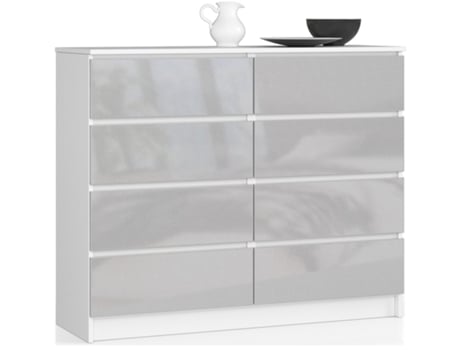 Cómoda Oito Brilho Metálico 3XE LIVING Painel de partículas Branco (99x120x40)