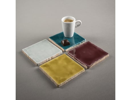 Conjunto de Bases para Copos/Chávenas Café – 4 Unidades 10X10 Cor 1 TAILEDECOR.COM