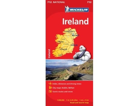 Livro Ireland Road and Tourist Map de Michelin (Francês)