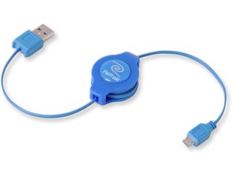 Cabo de Dados RETRAK (USB A - Micro USB - 1 m - Azul)