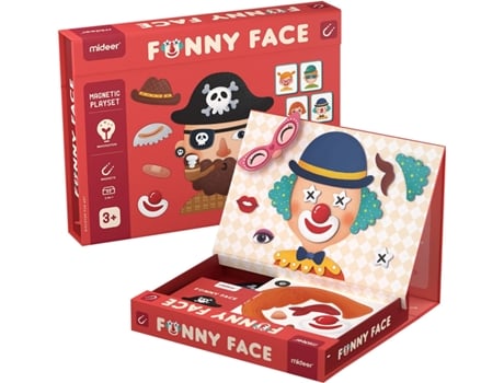 Funny Face Magnetic Playset MIDEER (Idade minima recomendada: 3 anos)