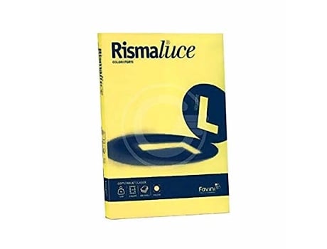 Papel FAVINI Rismaluce para impressora jato de tinta A3 297X420 Mm 200 folhas amarelo