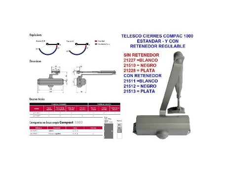 Telesco cierres compac 1000 retenedor regulable blanc.as1159tbl