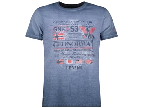 T-Shirt de Homem GEO NORWAY Algodão Azul (2XL)