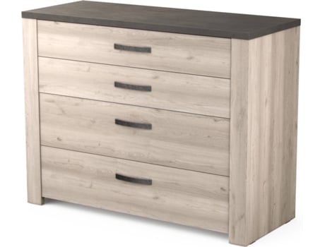 Cómoda  Estoril Oak (Cinzento - MDF - 45.5x88x113.5 cm)