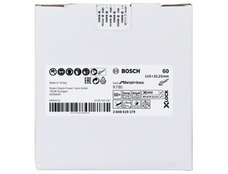 Disco de Fibra BOSCH X-Lock - 115 mm - G60 - Furo em Estrela - R780 Best para Metal + Inox