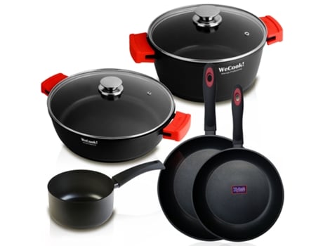 Trens de Cozinha WECOOK (20-24-28 cm - Alumínio Fundido - Preto)