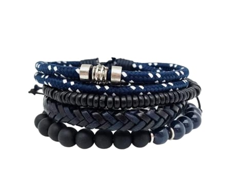 Pulseira ANJU (Couro - Azul - Ajustável)