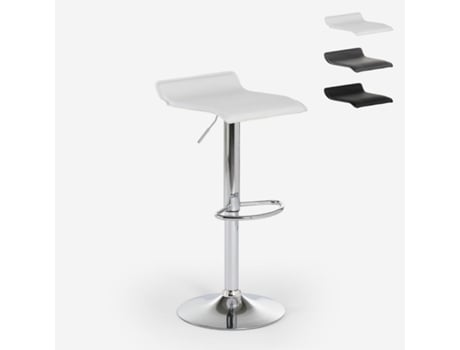 Banqueta de Design Moderno Minimalista Giratória em Metal Cromado Clayton SUPERSTOOL