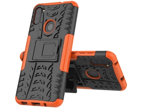 Capa + Película Samsung Galaxy M11 HFS-HOUSE Kickstand Laranja