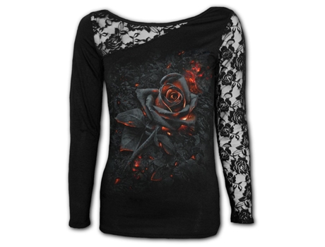 T-shirt Burnt Rose  SPIRAL (L - Viscose - Preto)