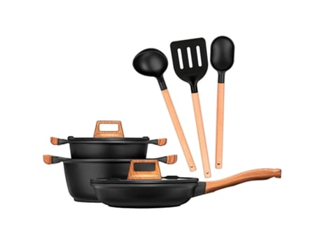 Trens de Cozinha SMILE (20-24 cm - Alumínio Fundido - Preto)