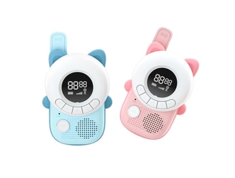 TECHKIDZ Par de Walkie Talkies para Crianças com Ecrã Lcd Retroiluminado Modelo Meow Azul