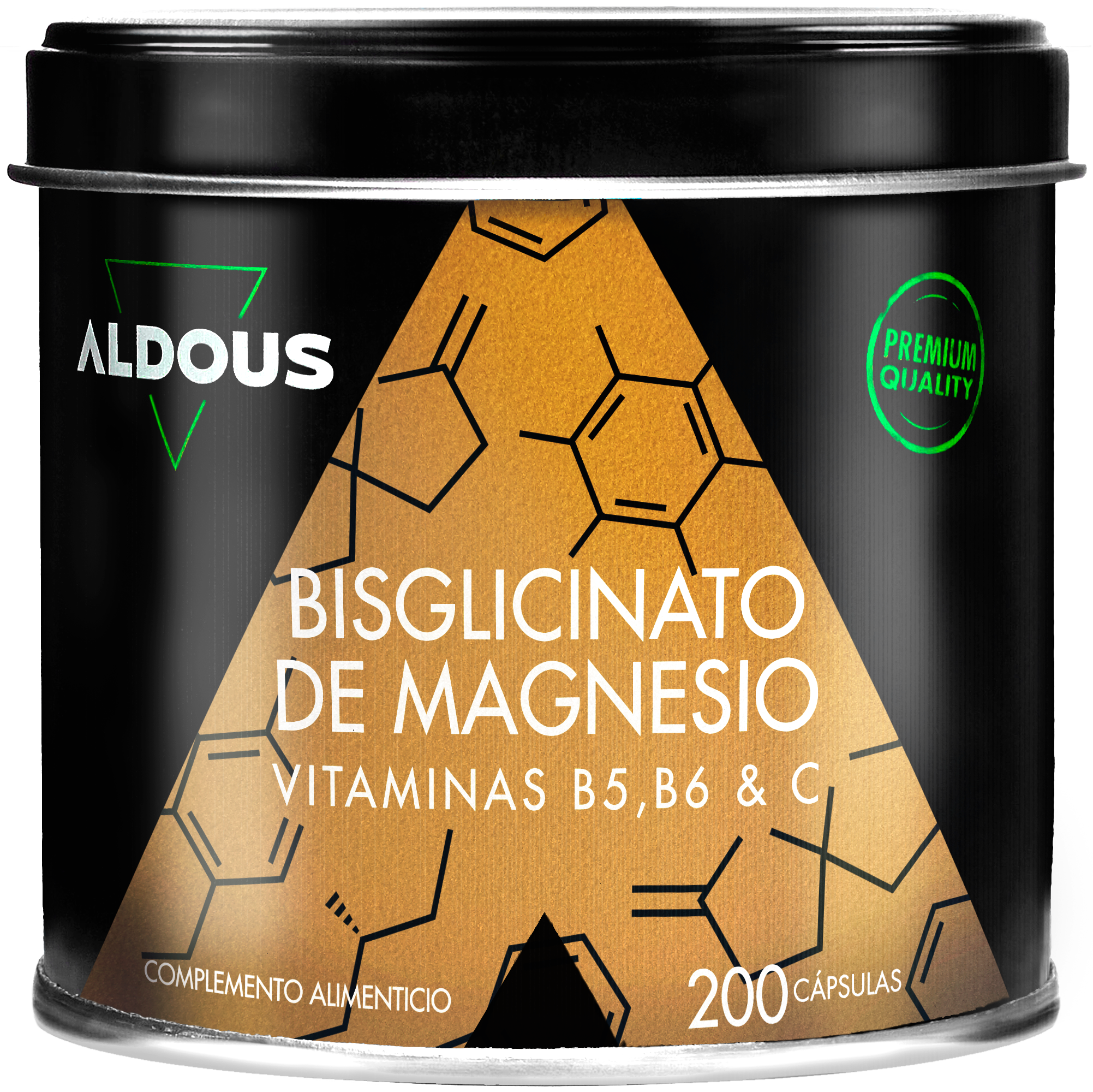 Bisglicinato de Magnesio Con Vitamina C B5 Y B6 Aldous 200 Cápsulas ALDOUS BIO