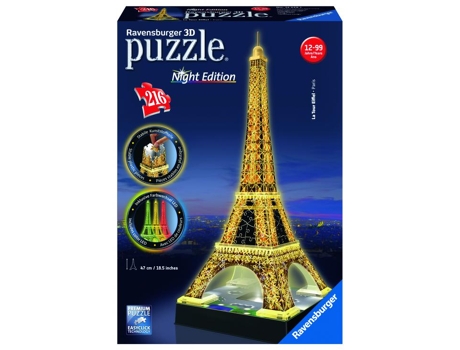 Puzzle 3D  Torre Eiffel: Edição Noite (216 Peças)