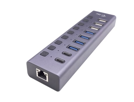 Hub Usb I-TEC Cachargehub9Lan Cinzento 9