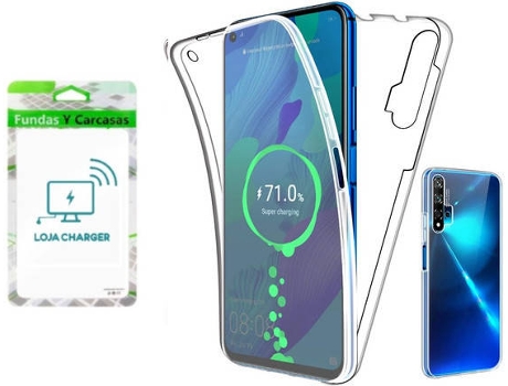 Capa e Película LOJA CHARGER 4X1 360° Proteção total Huawei Honor 20/20S Transparente