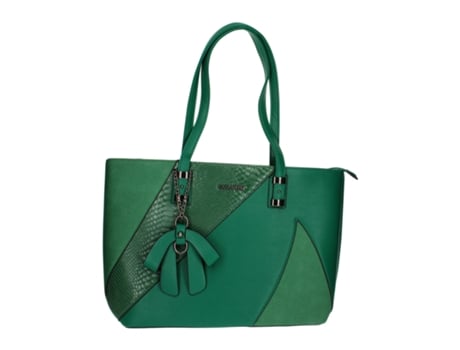 GALLANTRY Bolsa Tote com Estampa de Cobra e Camurça Verde