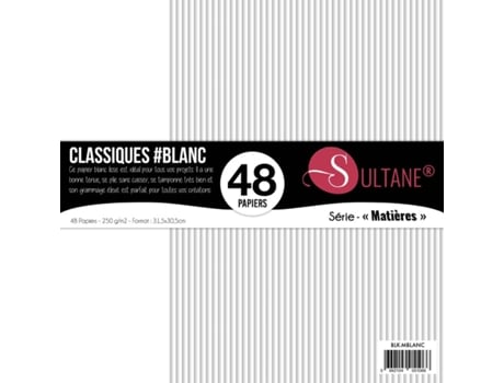 48 Papéis de Scrapbook Branco 300G/M2 A: 30,5 cm Sultane