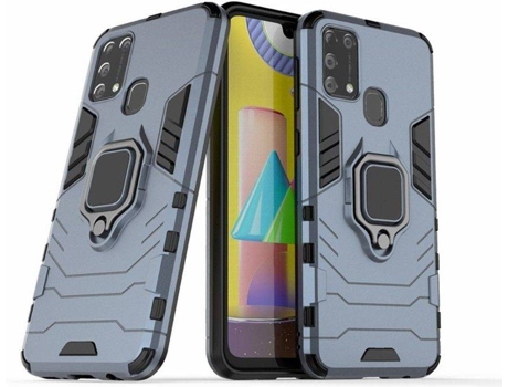 Capa + Película Samsung Galaxy M31 HFS-HOUSE Kickstand Cinzento