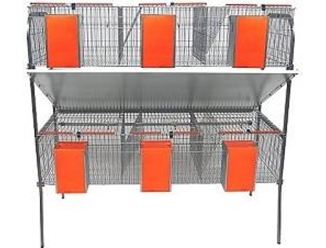 Gaiola para Coelhos GÓMEZ Y CRESPO 2 Pisos e 6 Departamentos (Laranja - 154x63x150cm)