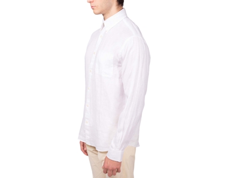 T-Shirt de Homem BROOKS BROTHERS Mens Button Down Linho Branco (M)