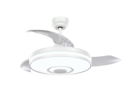 Ventilador musical branco MELODY DC APP LED RGB cores e temporizador AKUNADECOR