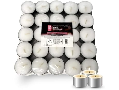 Velas Brancas Velas de Chá Aquecedoras de Prato Tealight 8 Horas de Duração Velas Decorativas Sem Perfume COM-FORT HOUSE