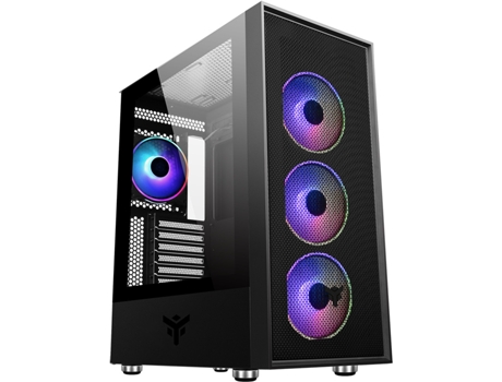 Caixa de Pc Média Torre Atx com Painel de Vidro ITEK Vertibra H210 Rgb