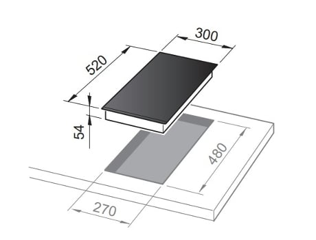 Placa de Indução DELONGHI Pin 32 Hobs (Elétrico - 30 Cm - Preto)