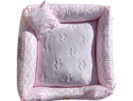 Cama para Cães e Gatos  Ninho Acqua Pink L (Rosa - 90x70 cm - Algodão)