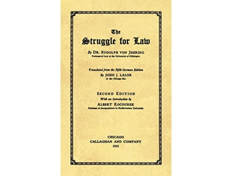 Livro The Struggle for Law de Rudolph Von Jhering (Inglês)