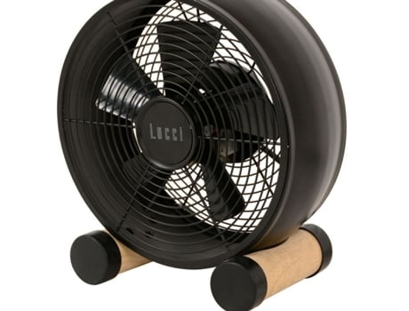 Lucci Air 213120EU Ventilador de mesa em aço de design com um diâmetro de 20 cm, preto