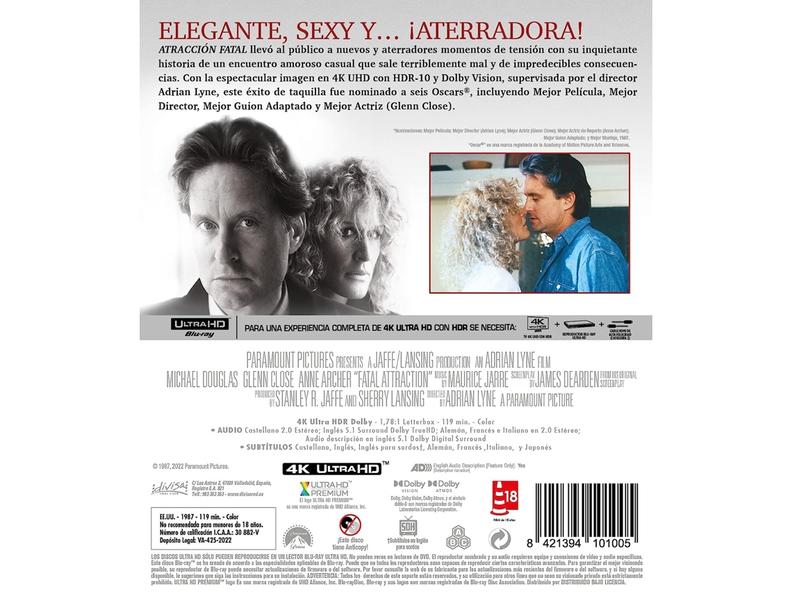 Blu Ray Fatal Attraction 4K Ultra Hd - Atracción Fatal | Worten.pt