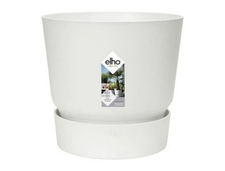 Vaso com Prato Elho Greenville Ø 39 x 36,8 cm Redondo Branco Plástico