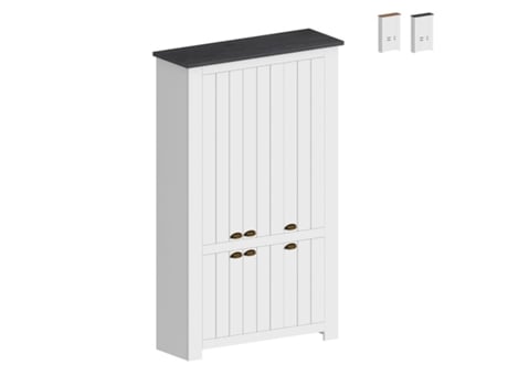 Armário Sapateira Multiusos Branco 114X42X200Cm com 6 Portas Elaisa WEB FURNITURE