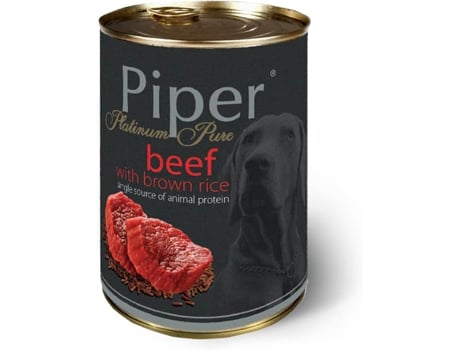 Alimento em Patê para Cão Adulto PIPER Piper Platinum Pure Vaca com Arroz Integral (Quantidade: 400 g)