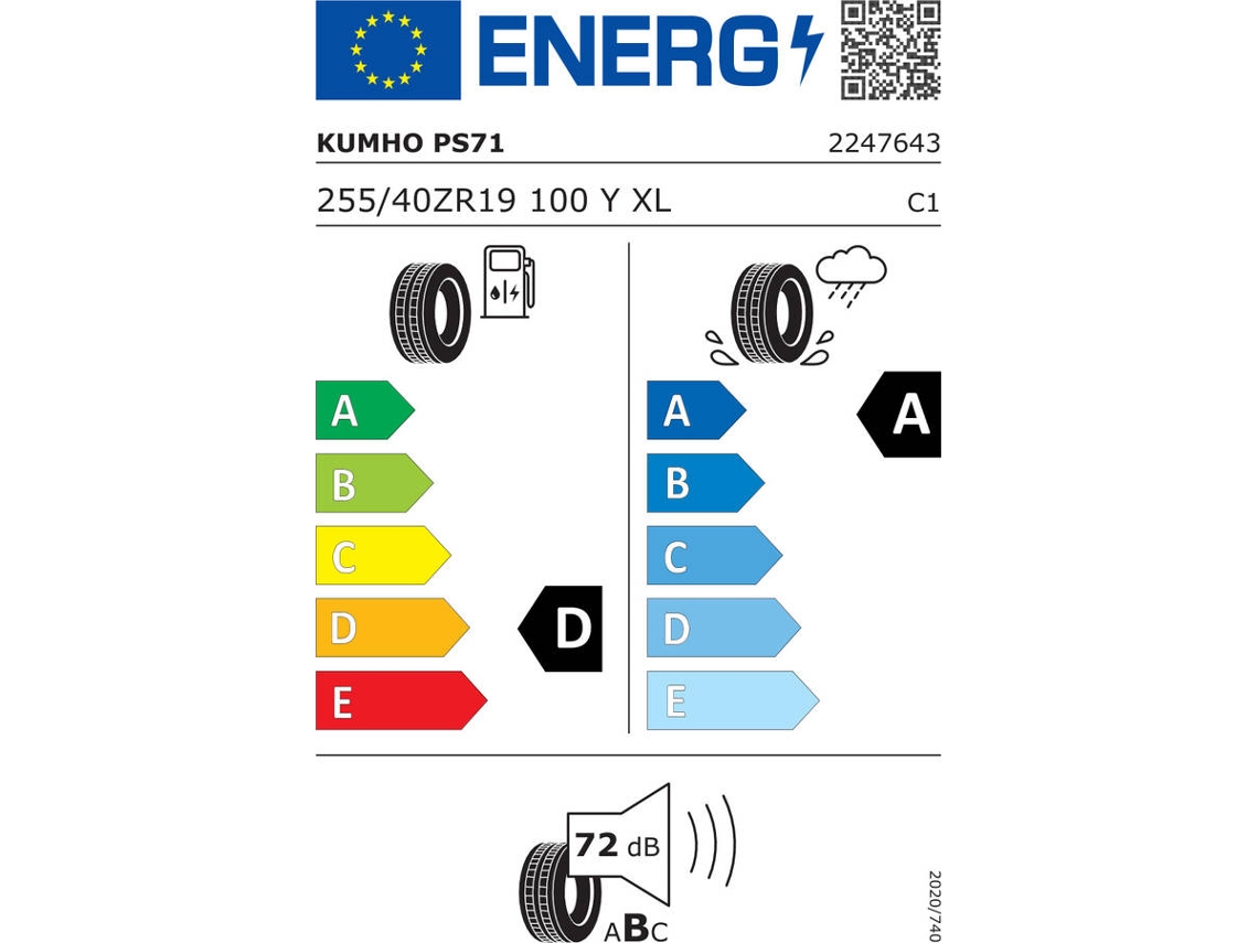 Pneu KUMHO Ecsta Ps71 255/40 R19 100Y | Worten.pt