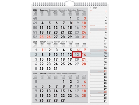 Calendário de Parede RIDO IDÉ Planejador de Combinação de Calendário de 3 Meses 3 2025