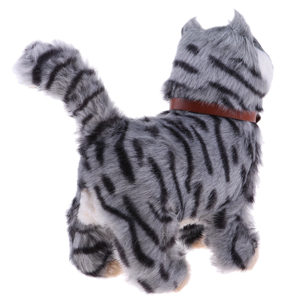 Robô Brinquedo Eletrônico de Pelúcia para Animais de Estimação Cantando e  Andando Mew Leash Gatinho Uma