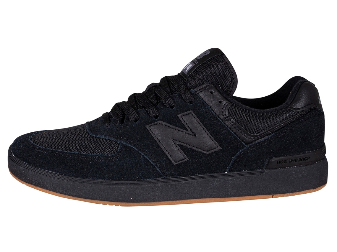 New balance preto de hot sale couro