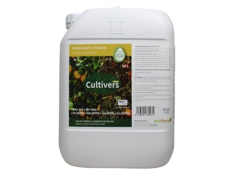 CULTIVERS Adubo Citrino Orgânico 10 L Adubo Líquido: Folhas Mais Verdes e Aumenta o Tamanho do Fruto. Adubo 100% Natural