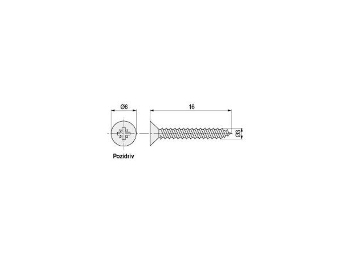 Tornillo Rosca Madera Cabeza Plana Pozidriv Negro Din 7505-a Largo 25mm ...