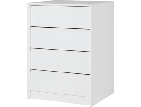 Cómoda MUEBLECASA 4 Gavetas (Aglomerado e Polipropileno  - Branco - 72x45x50 cm )