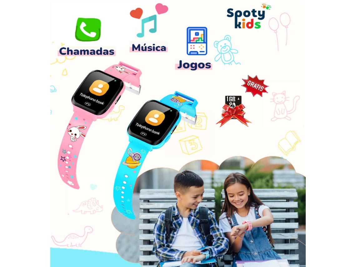 Relógio Smartwatch Criança SPOTYKIDS Chamadas, Jogos e Músicas