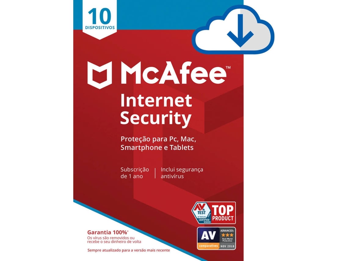 Software MCAFEE Internet Security (10 Dispositivos - 1 Ano - PC, Mac ...